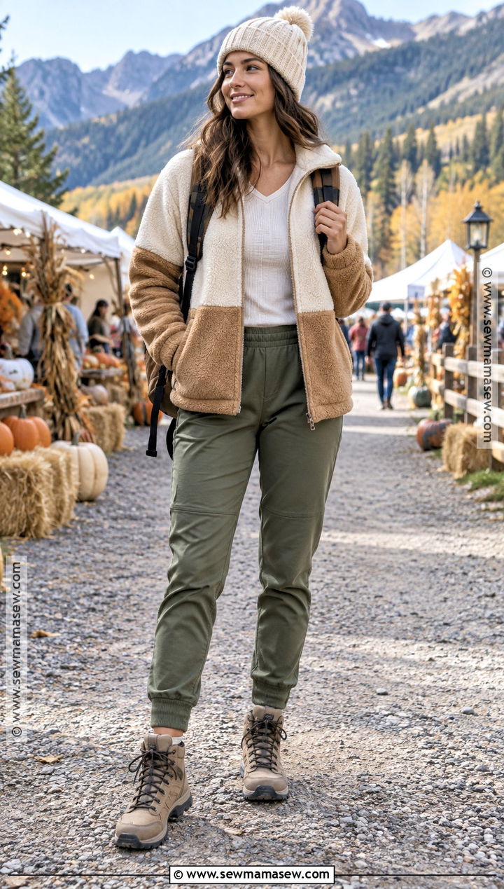 Fleece Jacket And Joggers Fall Festival Outfit - 25 fall festival outfits