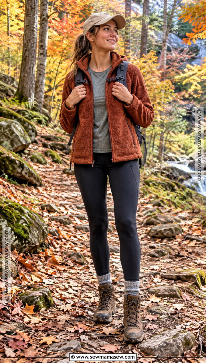 Fleece Jacket Fall Hiking Outfit - 25 fall hiking outfits for women