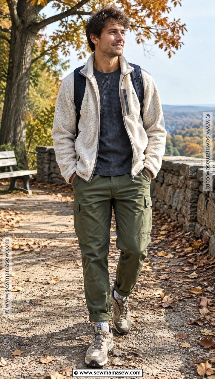 Fleece Jacket With Thermal Shirt And Cargo Pants - 20 fall jackets for men