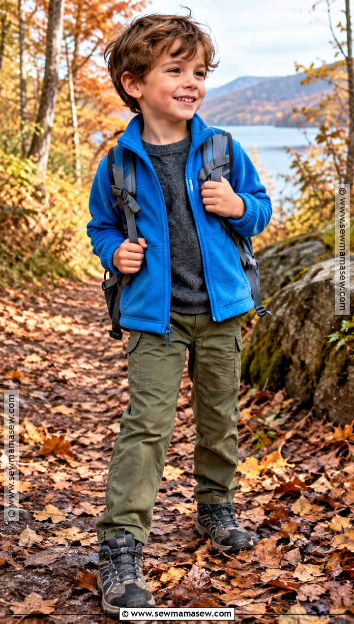 Fleece Jacket With Thermal Tee And Hiking Pants - 20 fall kids outfits
