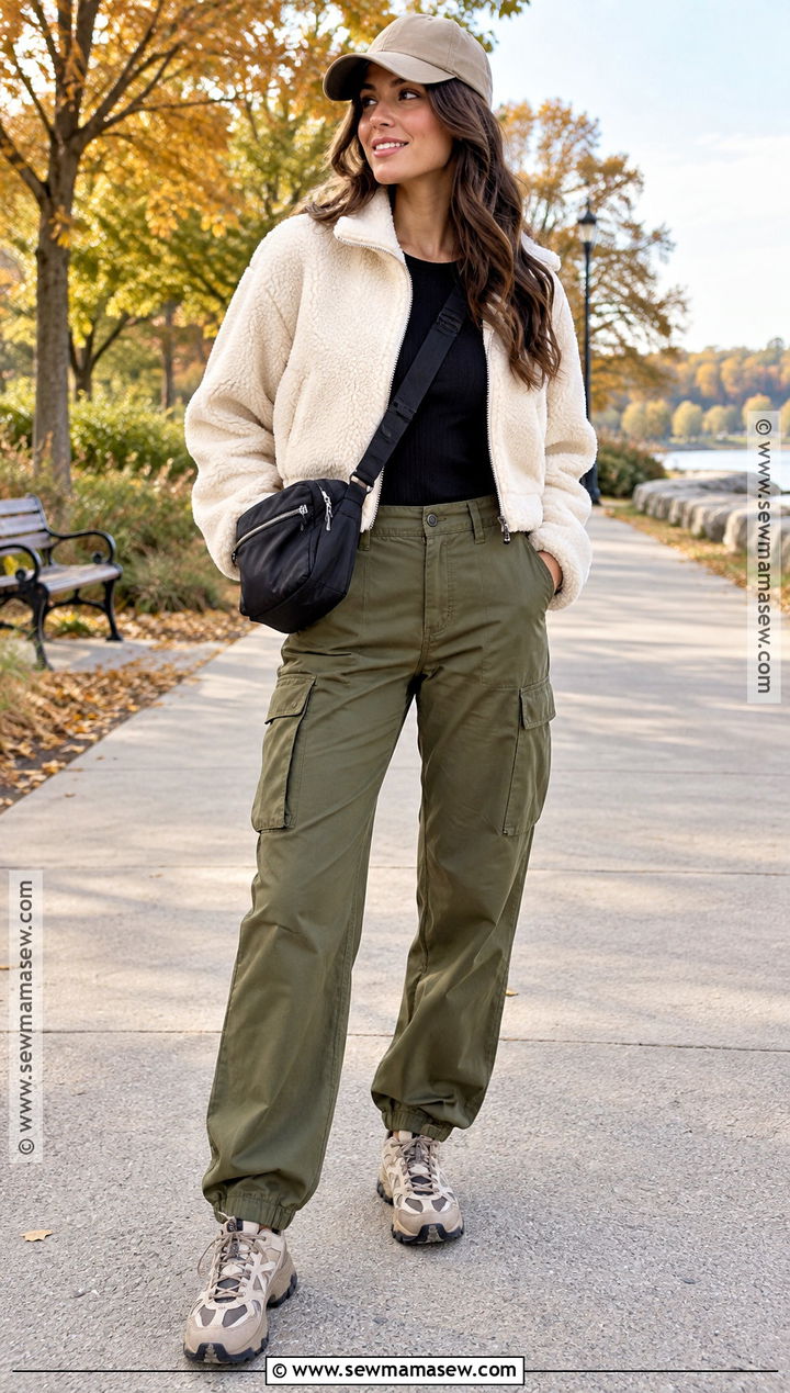 Fleece Jacket and Cargo Pants Fall Outfit - 15 Fall Outfits 2026 Comfy
