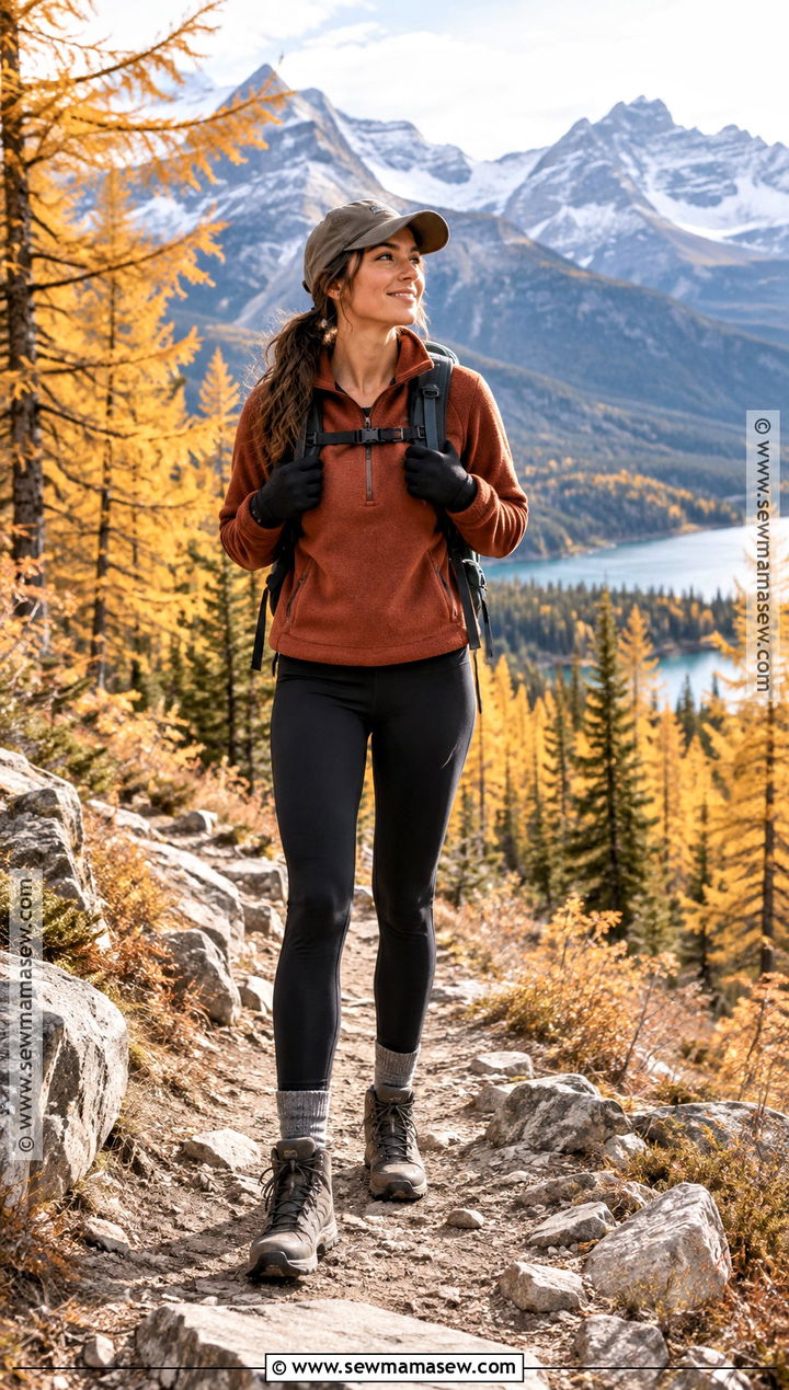 Fleece Jacket and Hiking Leggings Banff Outfit - 15 banff hiking outfit fall ideas