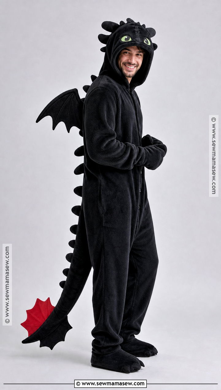 Fleece Jumpsuit Toothless Costume - 30 toothless costume ideas