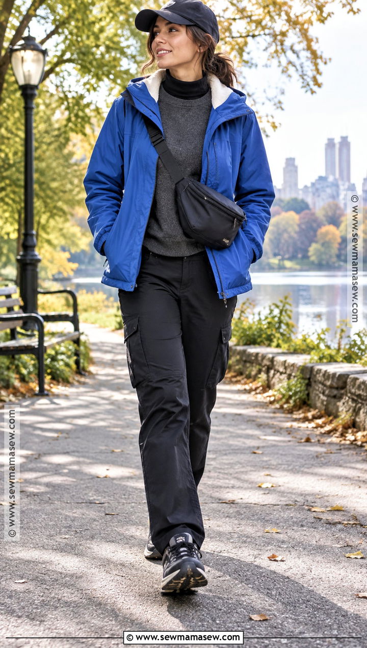 Fleece Lined Windbreaker With Knit Layers - 15 warm fall jacket ideas