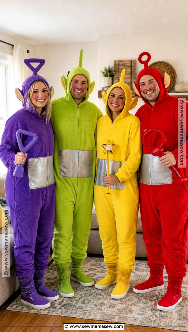 Fleece Onesie Teletubbies Group Costume - 40 teletubbies costume ideas