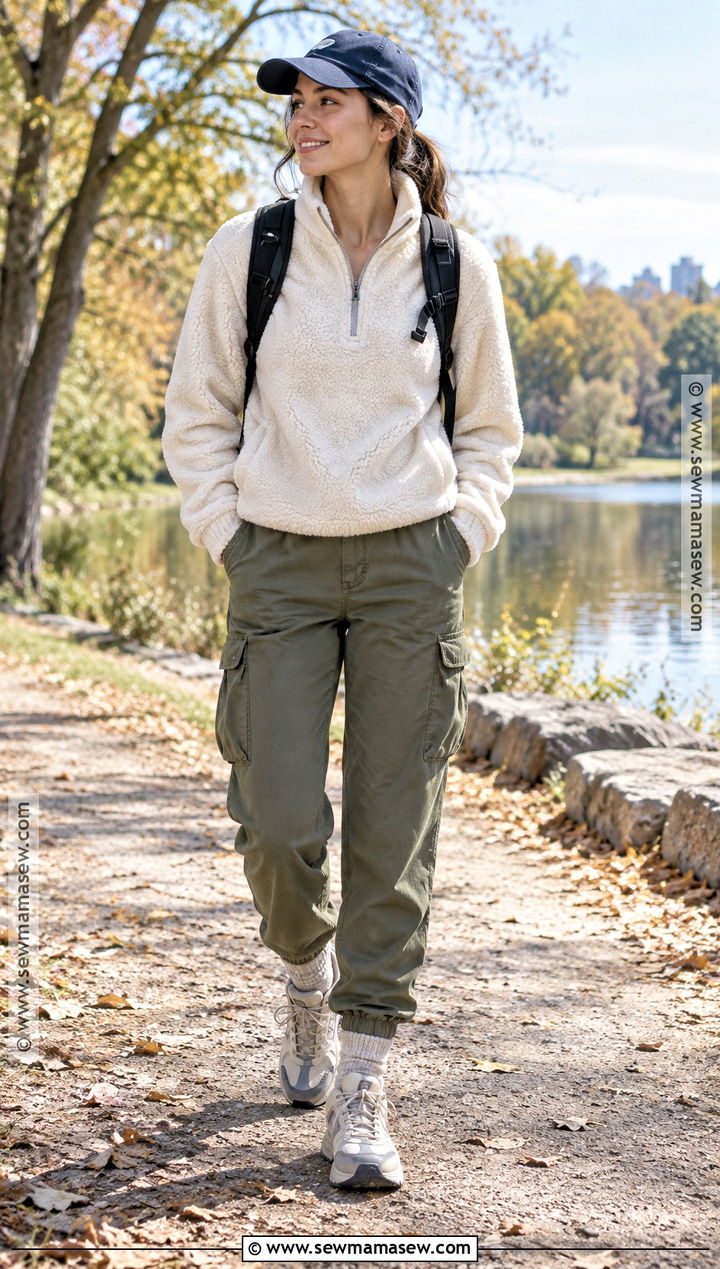 Fleece Pullover And Cargo Pants Outfit - 20 November Outfits Fall Casual