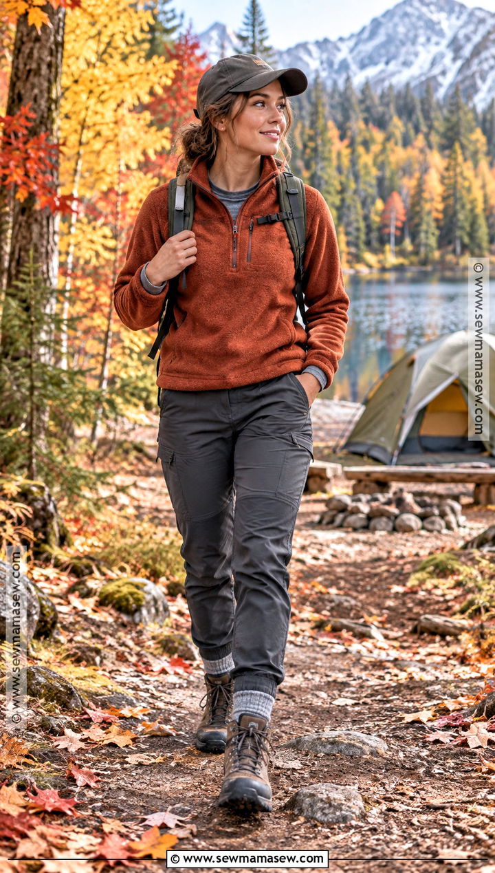 Fleece Pullover And Hiking Pants Fall Camping Outfit - 25 fall camping outfits