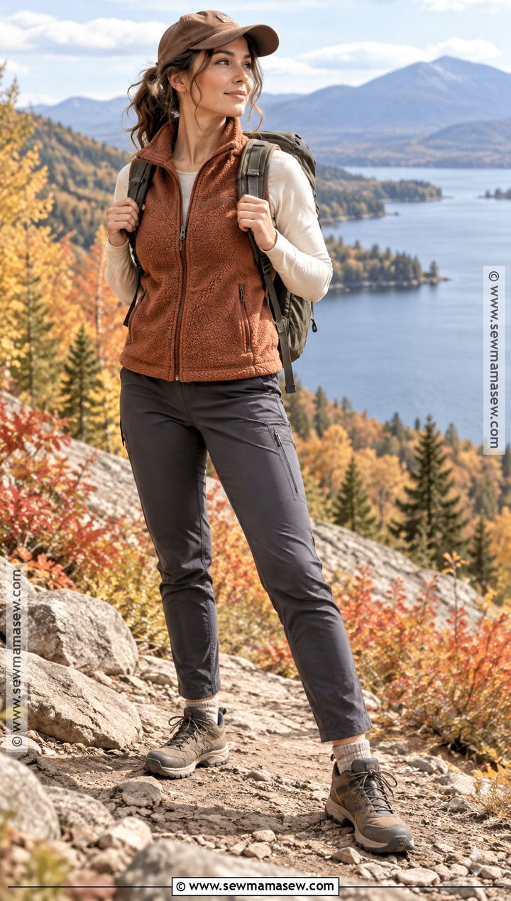 Fleece Vest And Base Layer Hiking Outfit - 20 Hiking Outfit Fall Ideas for Women