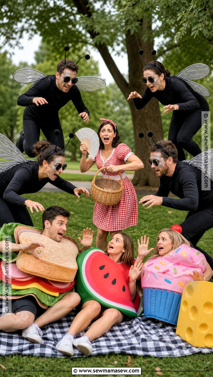 Flies At A Picnic Group Costume - 35 Funny Group Halloween Costumes