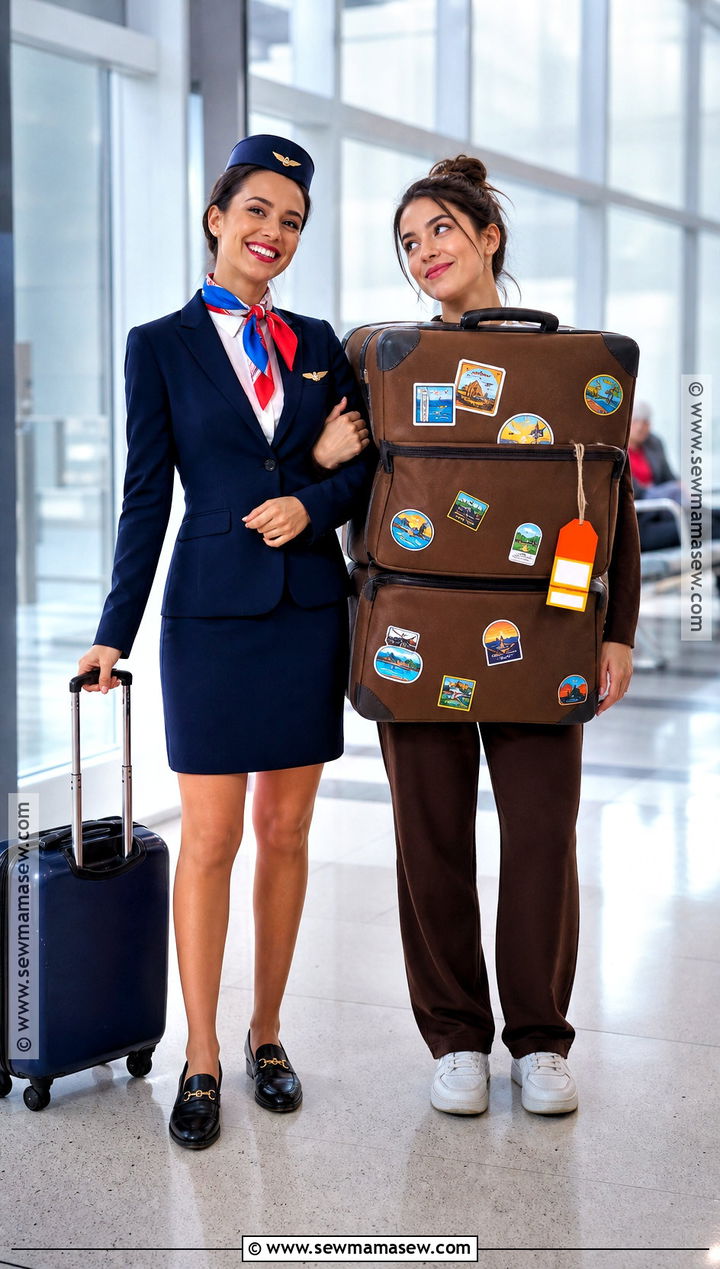 Flight Attendant And Lost Luggage Duo Costume - 35 unique duo halloween costumes