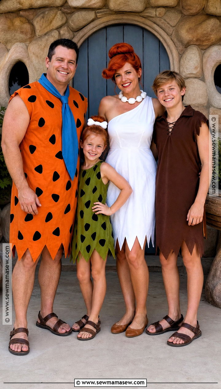 Flintstones Family Costume - 35 family of four halloween costumes