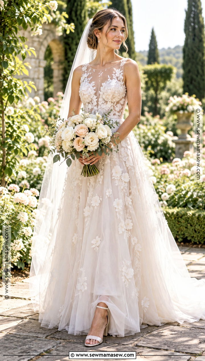 Floral Applique September Wedding Dress - 15 wedding dresses september