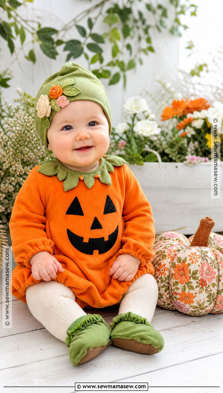 Floral Baby Pumpkin Costume - 30 baby pumpkin costume ideas
