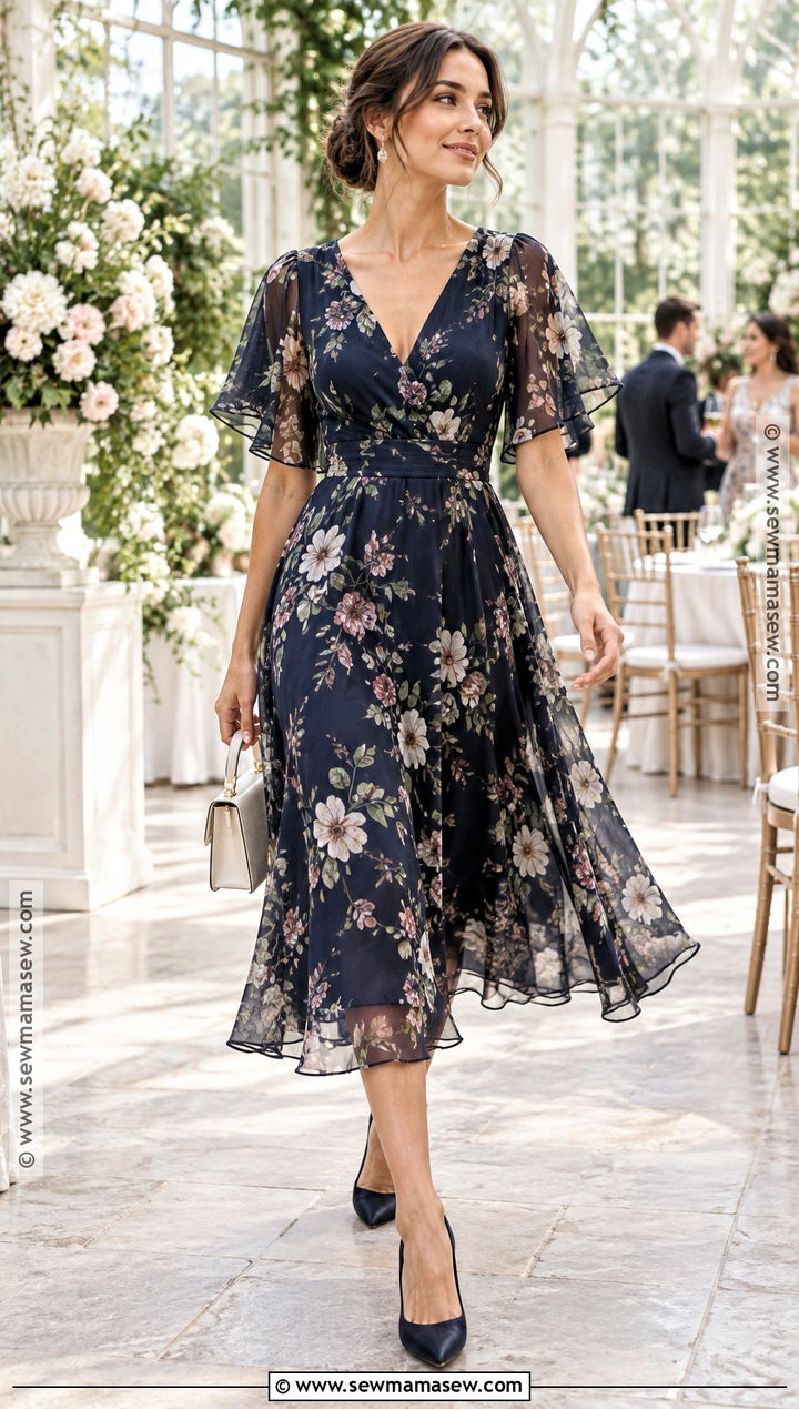 Floral Chiffon Midi Cocktail Dress - 15 Cocktail Dresses Fall 2026