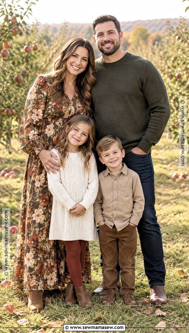 Floral Dress And Neutral Fall Family Picture Outfits - 15 fall outfits for family pictures