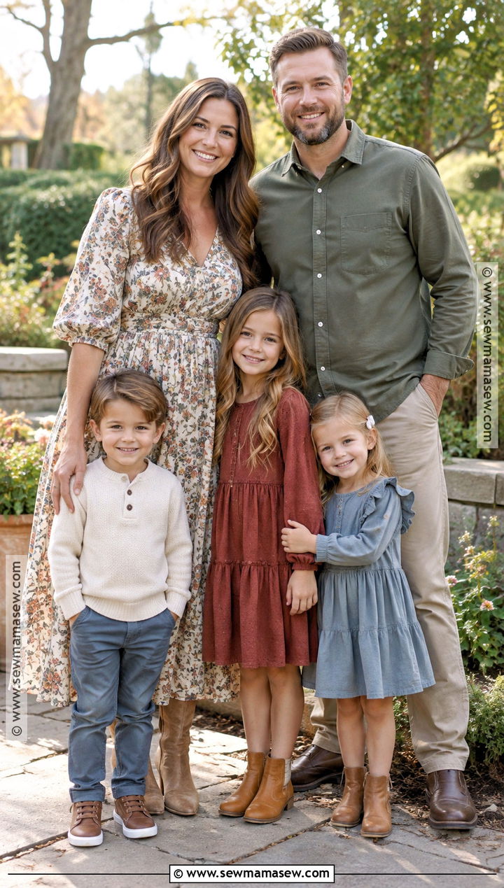 Floral Dress And Neutral September Family Photo Outfits - 25 september family pictures outfits