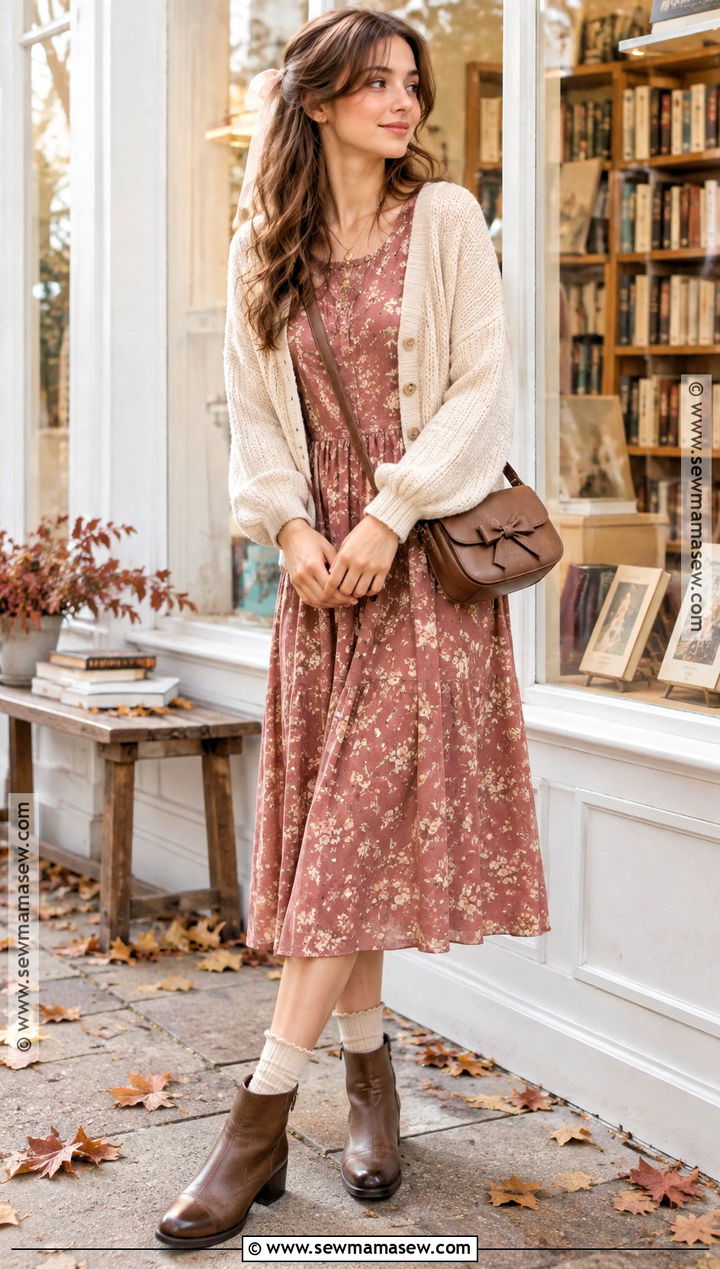 Floral Dress Shoujo Fall Outfit - 20 Shoujo Fall Outfits