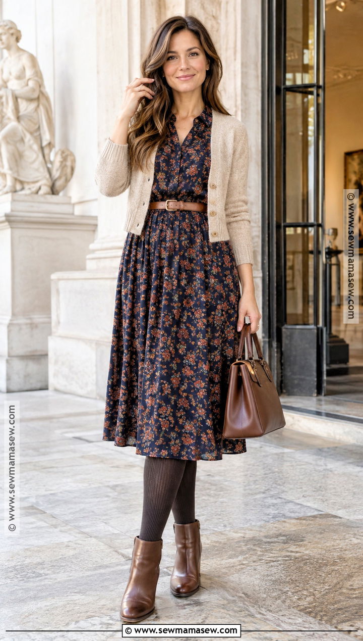 Floral Dress Twee Fall Outfit - 20 Twee Outfits Fall