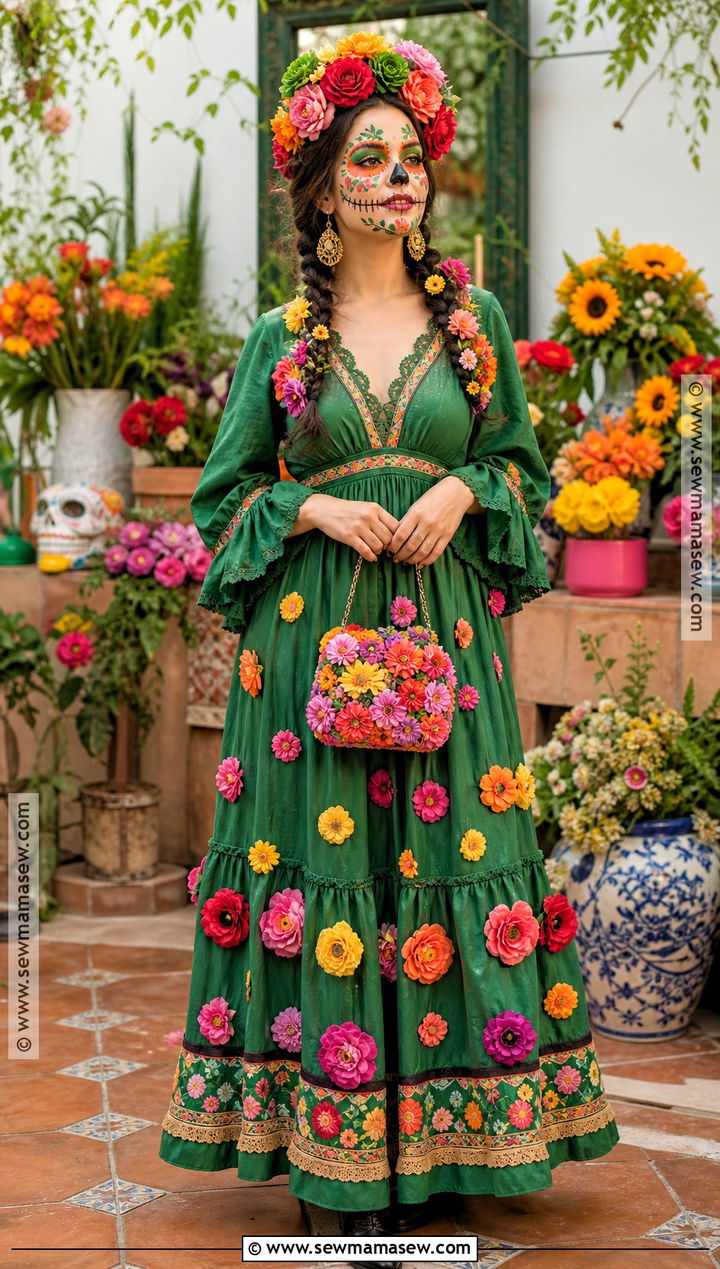 Floral Garden Catrina Costume - 30 dia de los muertos costumes for women