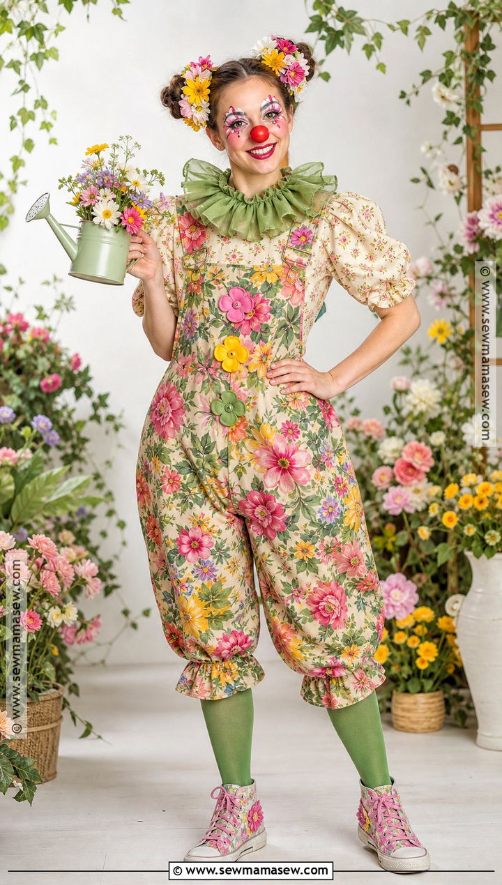 Floral Garden Circus Clown Costume - 30 circus clown costume ideas