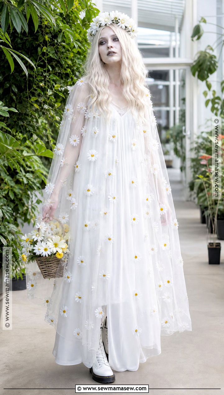 Floral Ghost Costume With Daisy Cape - 35 ghost halloween costume ideas