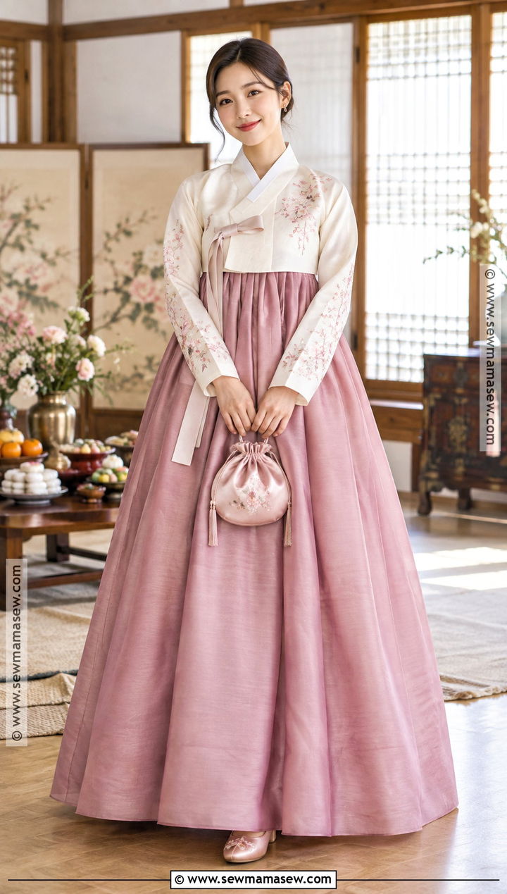 Floral Jeogori And Chima Outfit - 15 korean thanksgiving outfits