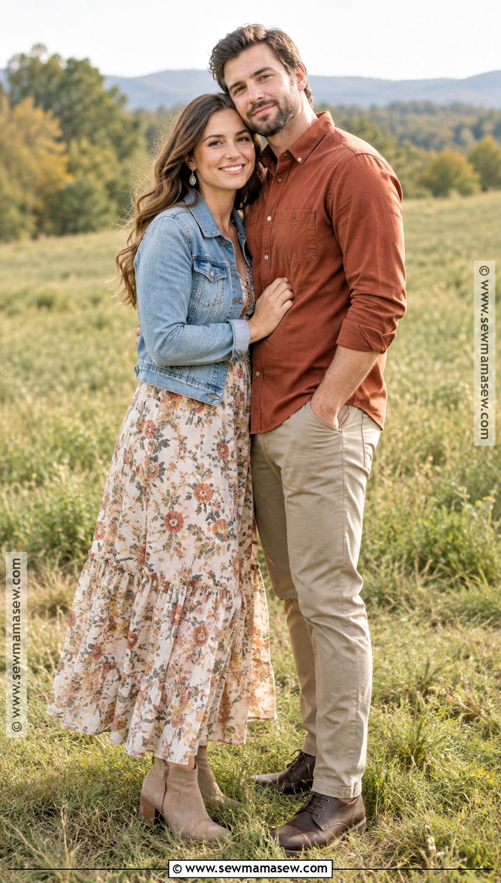 Floral Maxi Dress Engagement Picture Outfit - 20 september engagement pictures outfits