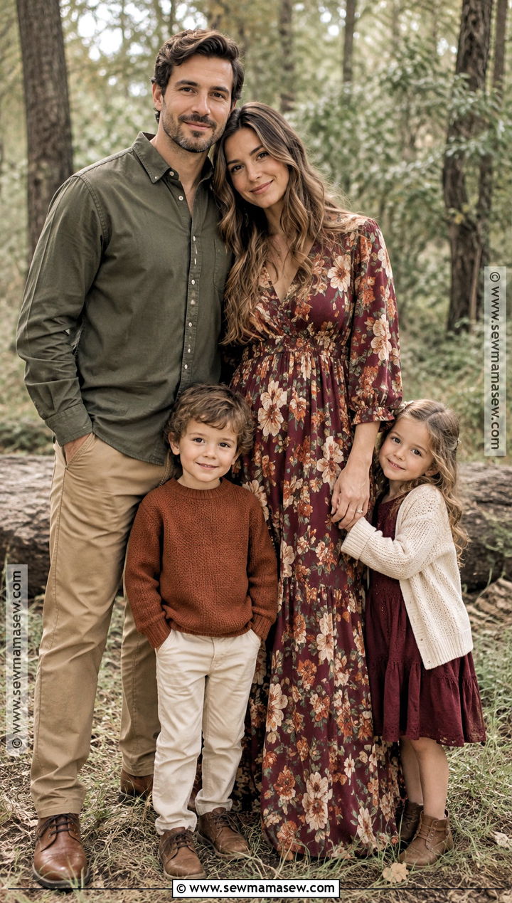 Floral Maxi Dress Fall Family Picture Outfit - 15 fall clothes for family pictures