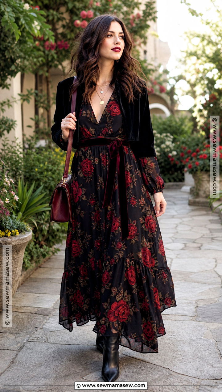 Floral Maxi Love Witch Outfit - 30 love witch outfit ideas