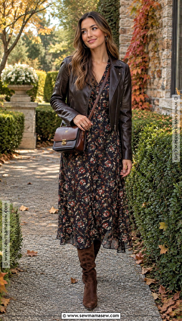 Floral Midi Dress And Suede Boots Birthday Outfit - 25 october birthday outfit ideas for women