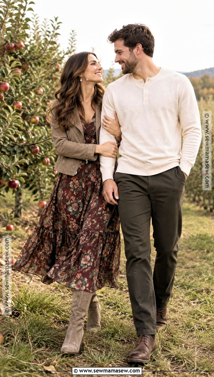 Floral Midi Dress And Suede Boots Save The Date Outfit - 15 save the date outfit ideas fall