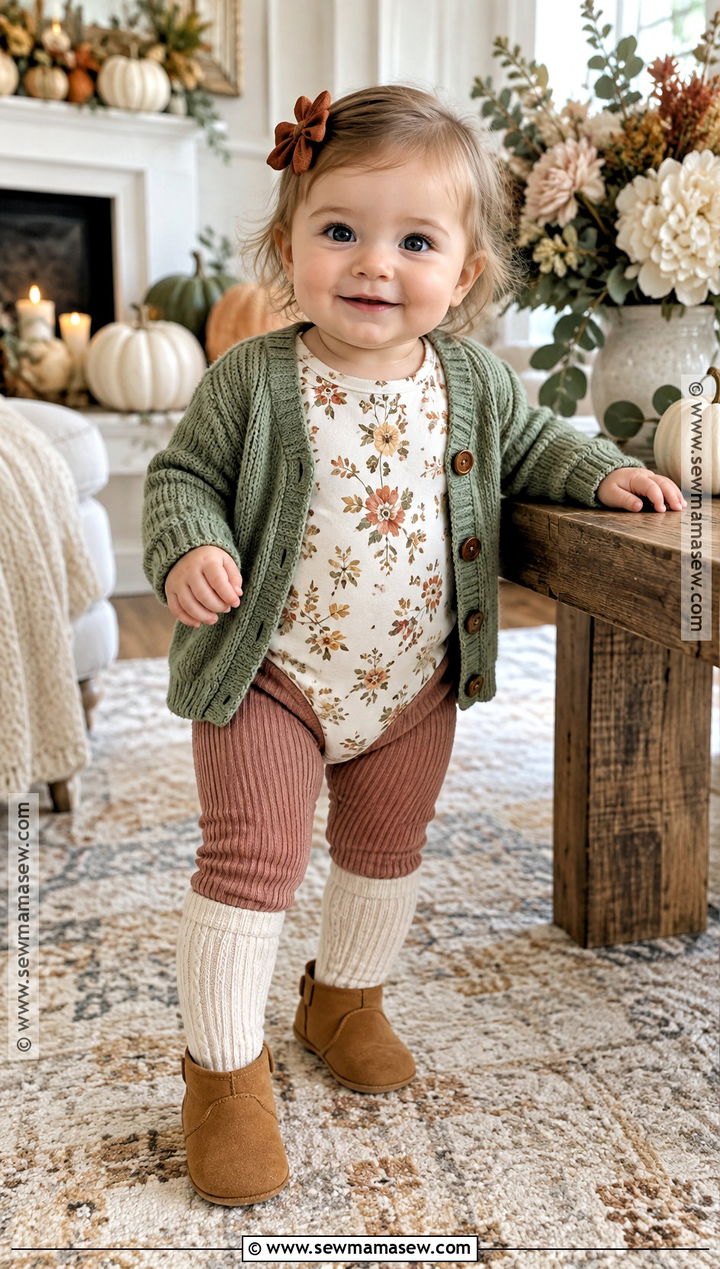 Floral My First Thanksgiving Onesie Outfit - 15 my first thanksgiving onesie ideas