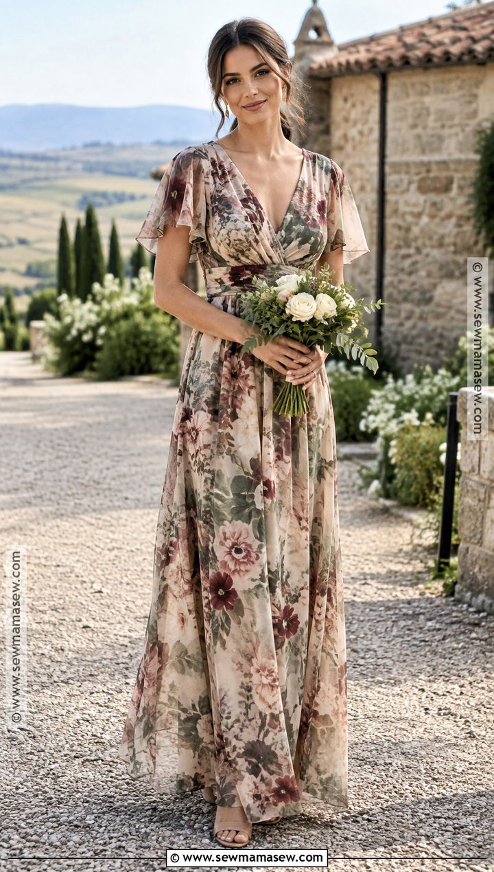 Floral Print September Bridesmaid Dress - 15 bridesmaid dresses september wedding