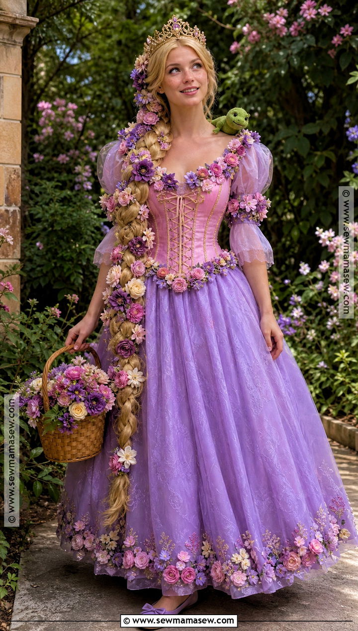 Floral Rapunzel Costume - 40 repunzle costume idea