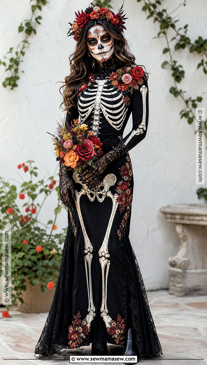 Floral Skeleton Costume - 40 skeleton costume ideas