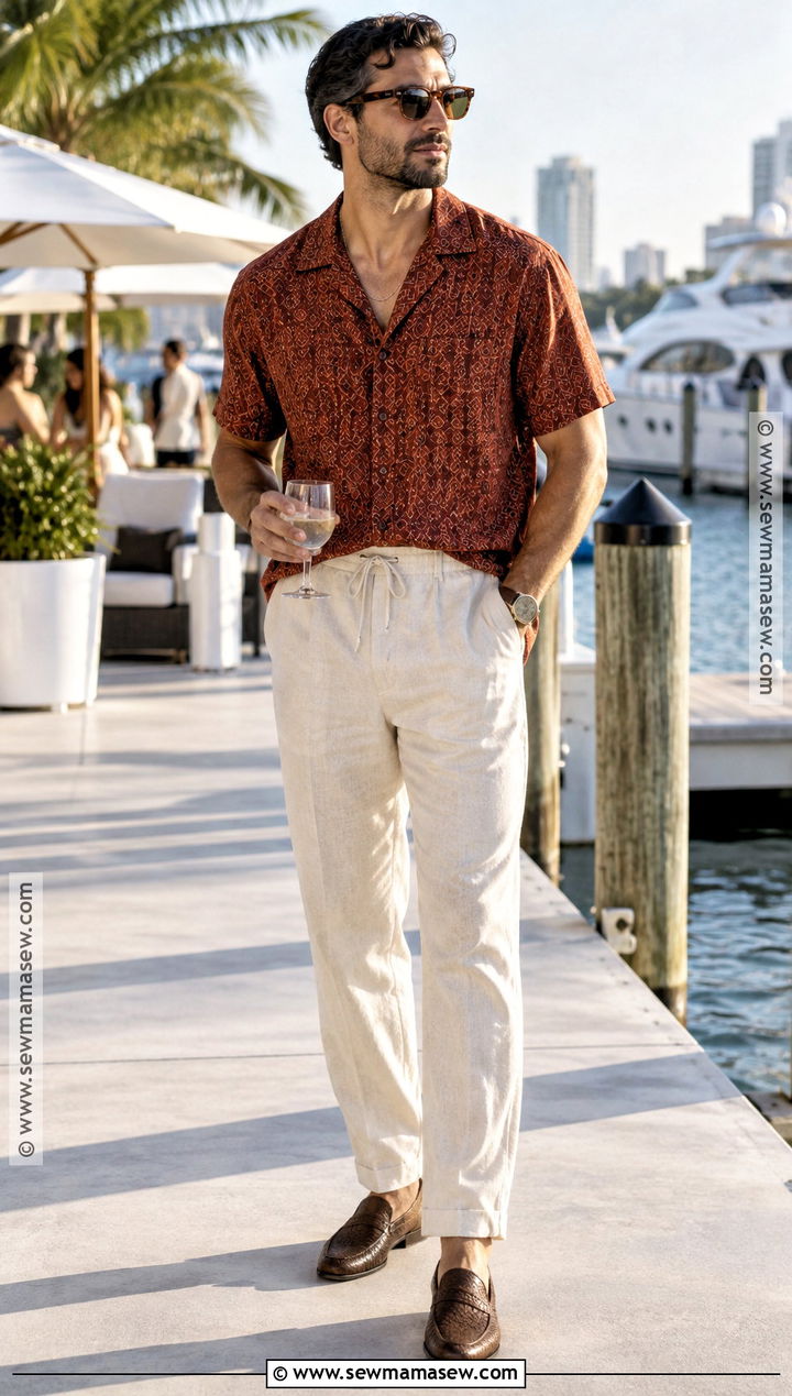 Florida Fall Camp Collar Shirt And Drawstring Pants Outfit - 15 florida fall outfits for men