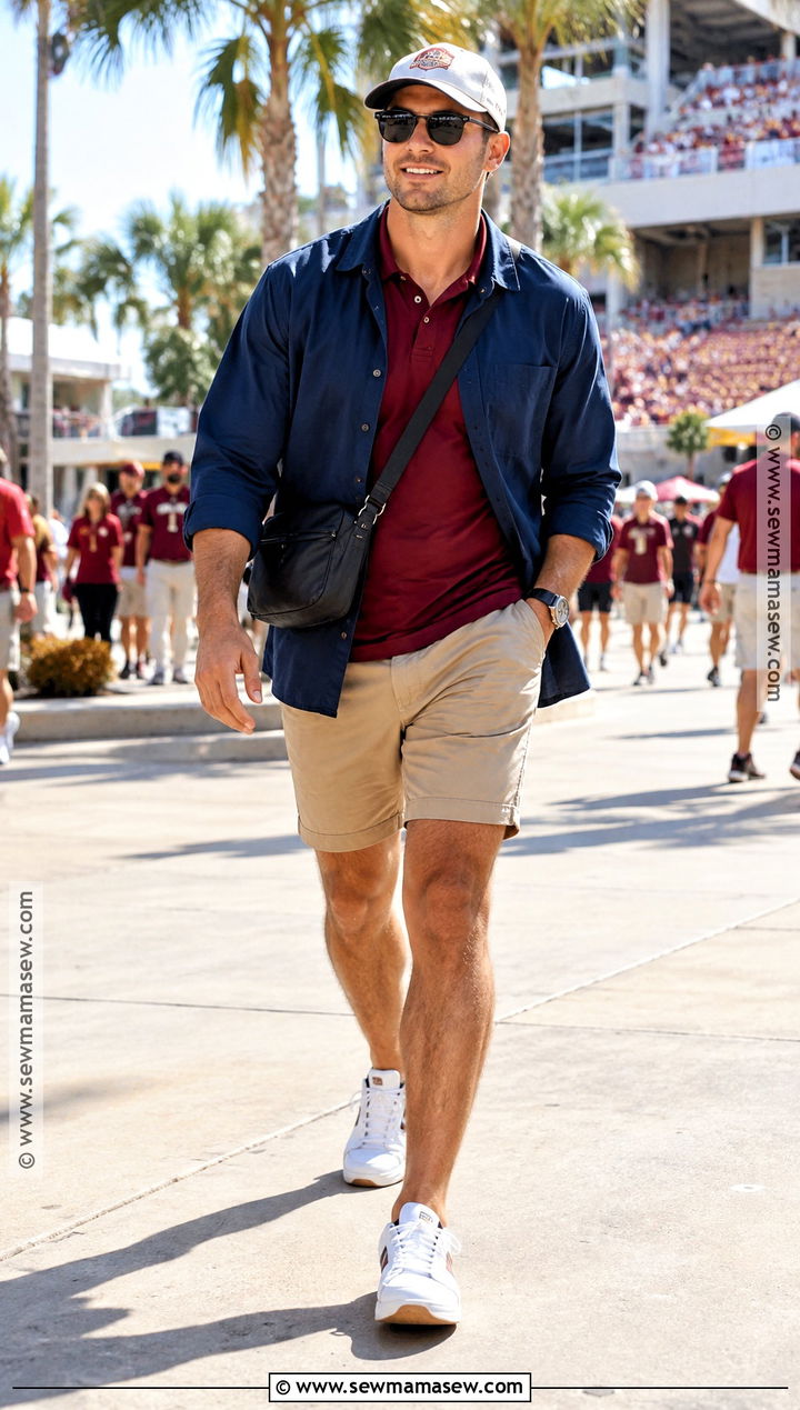 Florida Fall Game Day T Shirt And Shorts Outfit - 15 florida fall outfits for men