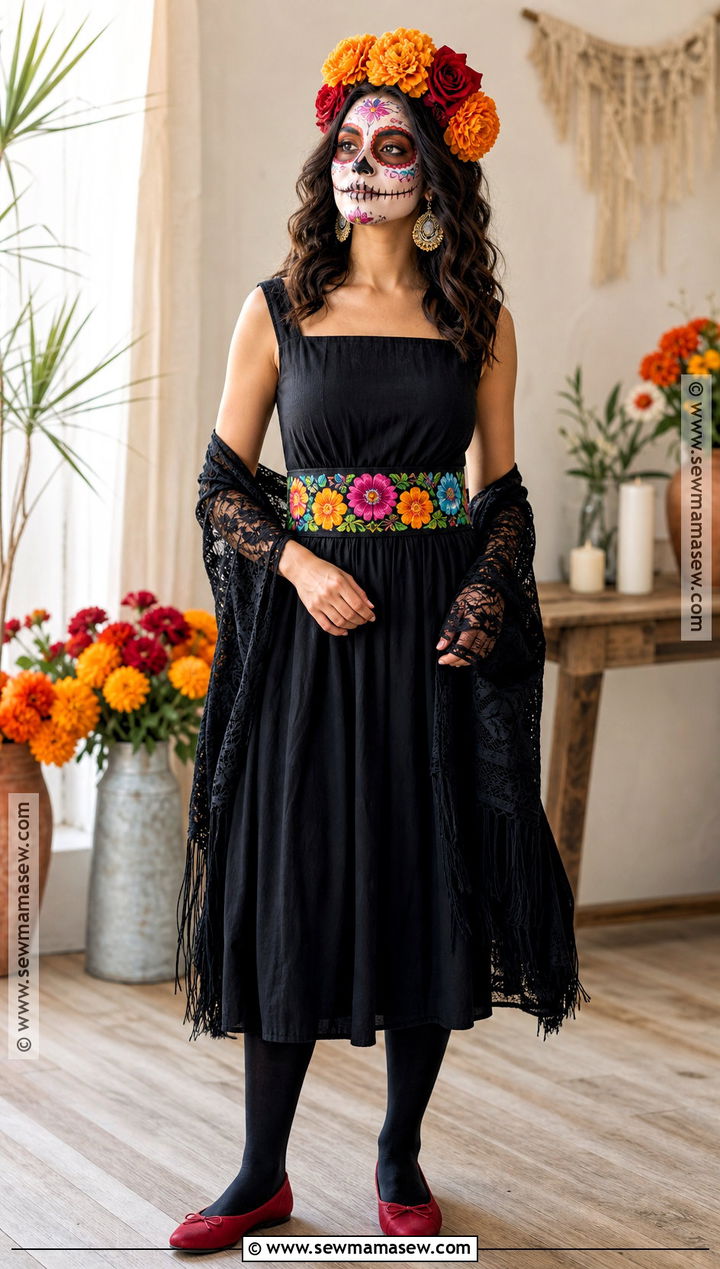 Flower Crown Catrina Costume - 30 dia de los muertos costumes for women