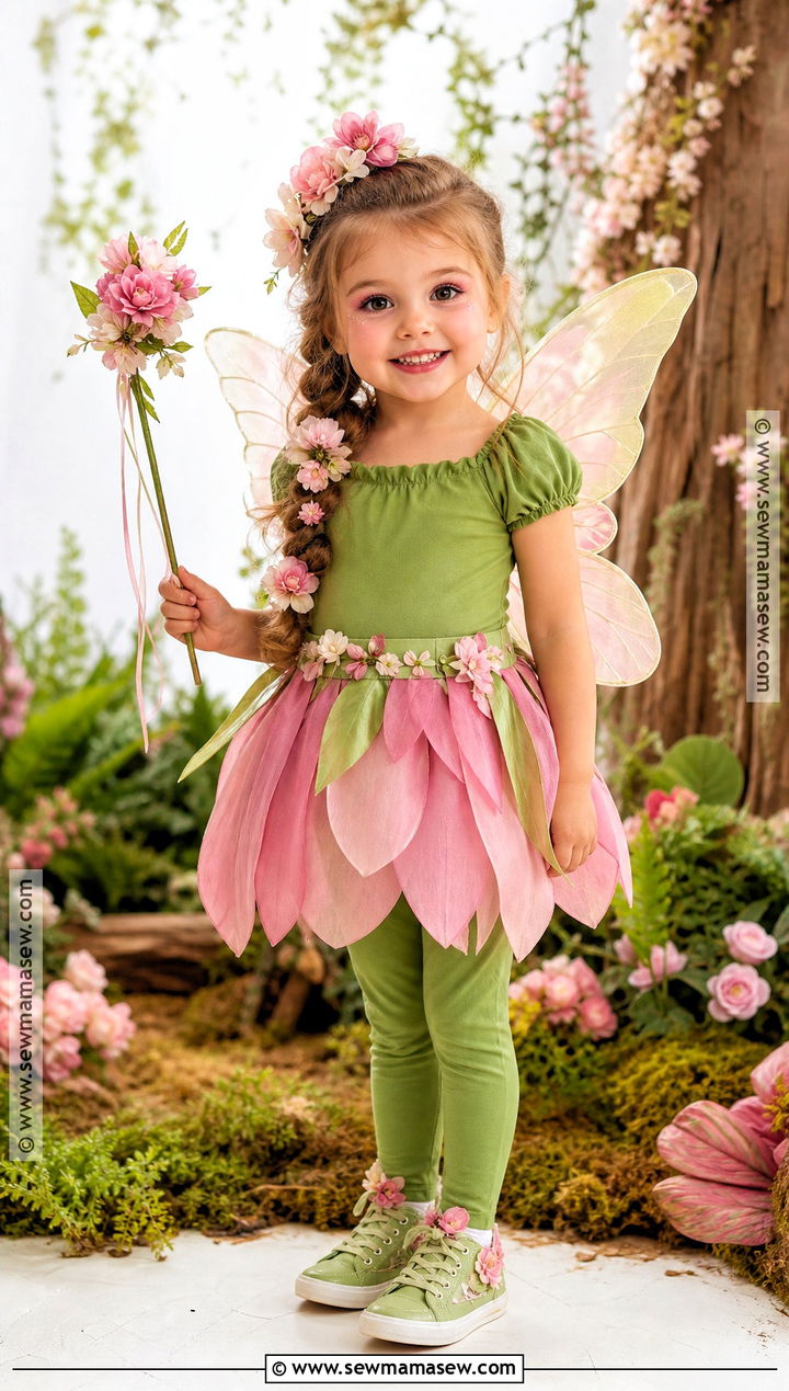 Flower Fairy Costume With Petal Skirt - 30 toddler girl costume ideas