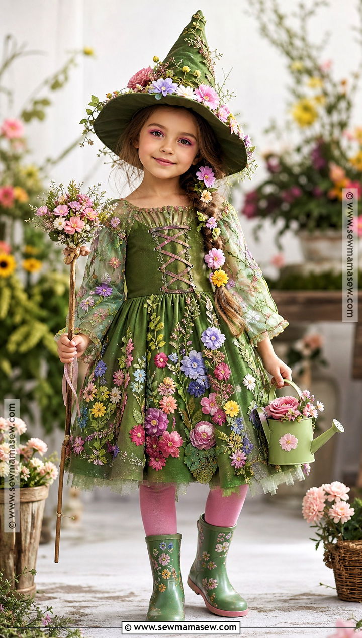 Flower Garden Witch Costume - 30 kids witch costume ideas