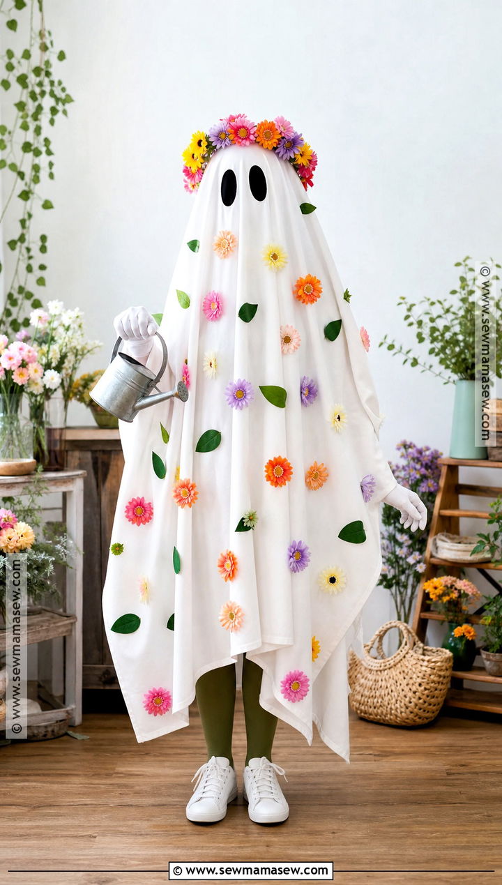 Flower Sheet Ghost Costume - 30 Sheet Ghost Costume Ideas
