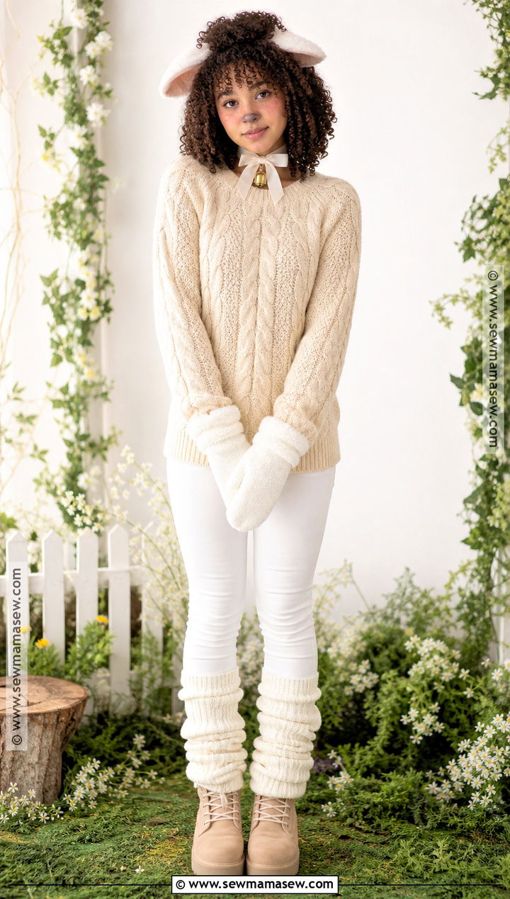 Fluffy Lamb Costume With Curly Hair - 35 halloween costumes curly hair