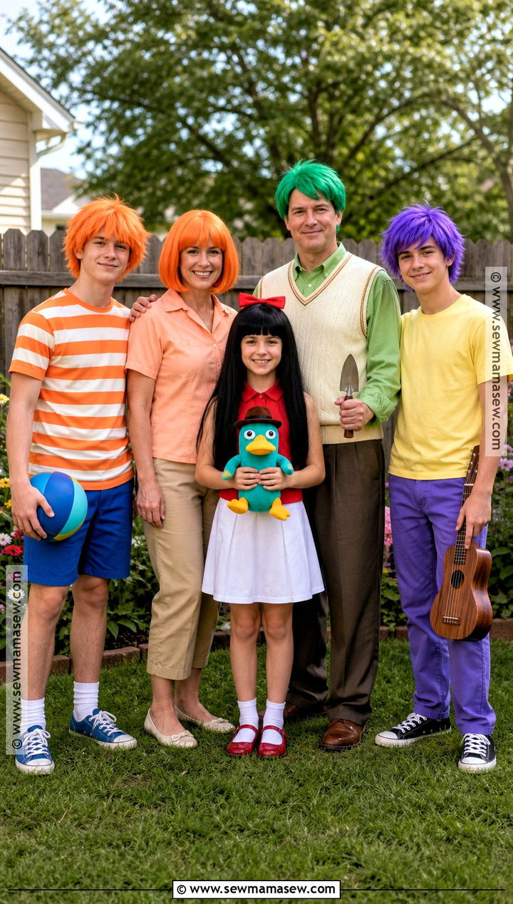 Flynn Fletcher Family Group Costume - 40 phineas and ferb costume ideas