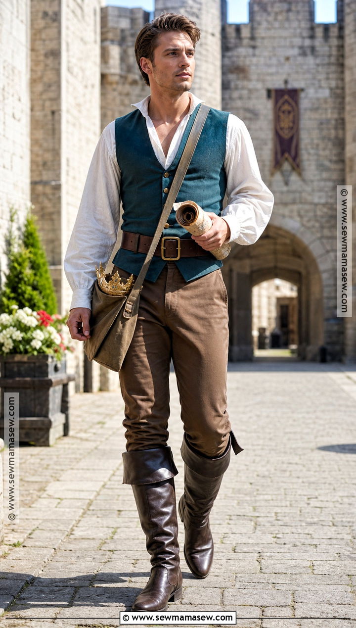 Flynn Rider Costume With Teal Vest - 35 tangled costume ideas