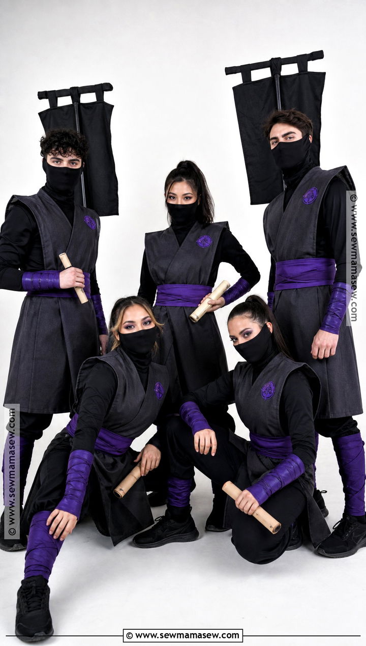 Foot Clan Group Costume - 30 ninja turtles halloween costumes
