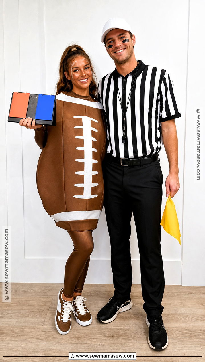 Football And Referee Couple Costume - 35 football costume ideas