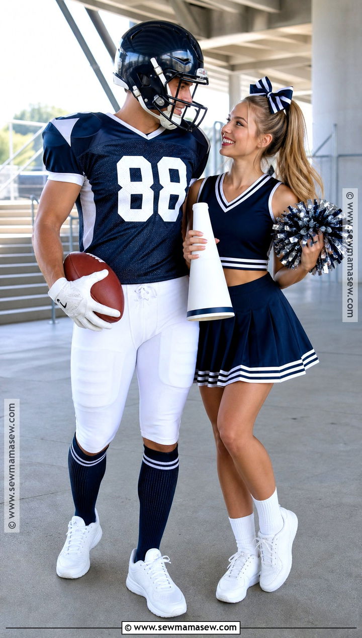 Football Player And Cheerleader Couple Costume - 35 football costume ideas