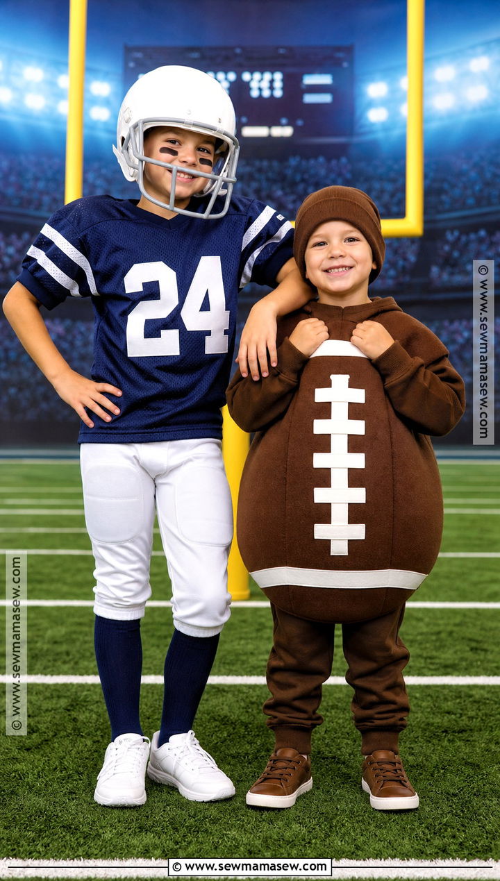 Football Player And Football Sibling Costume - 35 sibling costume ideas