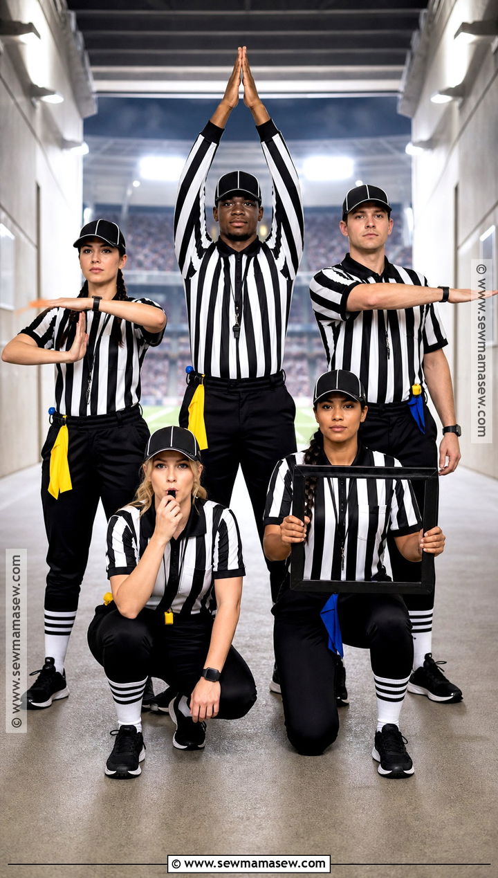 Football Referee Crew Group Costume - 35 football costume ideas