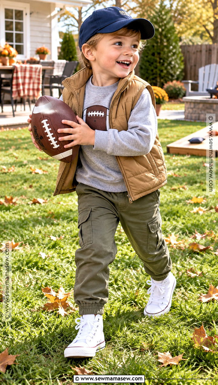 Football Sweatshirt Thanksgiving Outfit - 20 toddler boy thanksgiving outfit ideas
